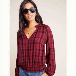 Comfortable Plaid Blouse